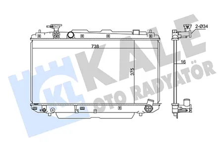 KALE 346215 Радиатор двигателя Toyota RAV 4 00- MT паяный