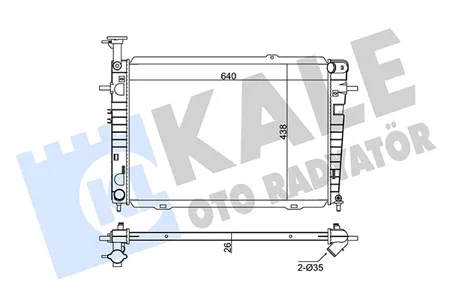 KALE 346235 Радиатор двигателя Hyundai Kia Tucson Sportage 04- 2.0I MT паяный (тип doowon)