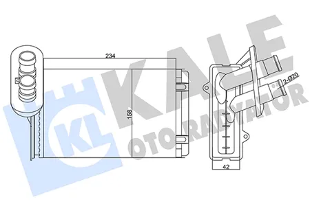 KALE 346250 Радиатор отопителя VW Golf III (91-) Golf IV (97-) Skoda Octavia (96-)