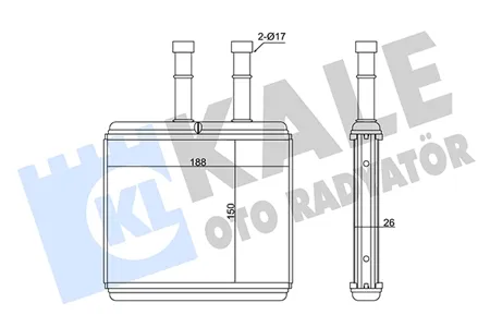 KALE 346325 Радиатор отопителя Chevrolet Aveo 05-