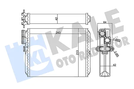KALE 346430 Радиатор отопителя Volvo S60 (00-)S70 (97-)S80 (98-)V70 (00-)XC70 (00-)XC90 (02-)