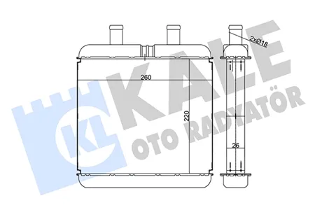KALE 346590 Радиатор отопителя Iveco Daily (99-)