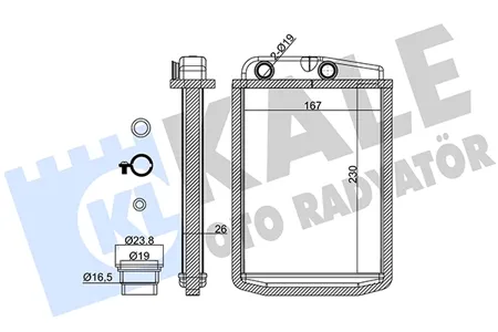 KALE 346845 Радиатор отопителя Fiat Ducato (06-) паяный