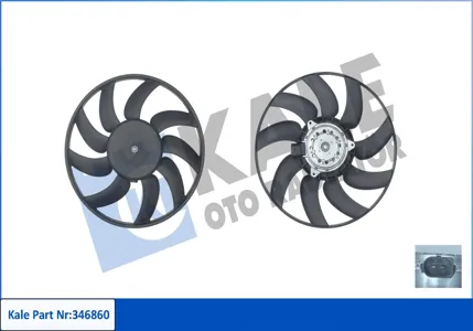 KALE 346860 Вентилятор радиатора Audi A4, A5, A6, Q3, Q5 1.8-3.0, 2.0-3.0D, Porsche Macan