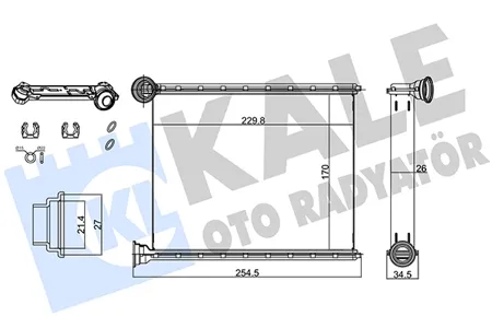 KALE 347120 Радиатор отопителя Peugeot 308 (09-), Citroen C4 (10-)