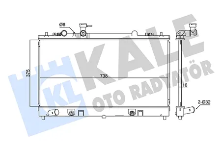 KALE 347885 Радиатор двигателя Mazda 6 07- AT паяный