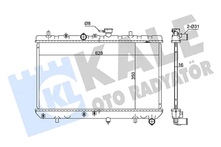 KALE 348355 Радиатор двигателя MT Kia Rio 00-05