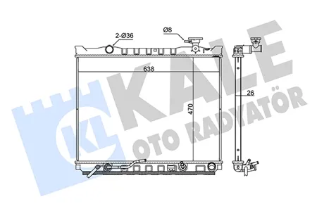 KALE 348365 Радиатор двигателя AT Kia Sorento (06-) 2.5D