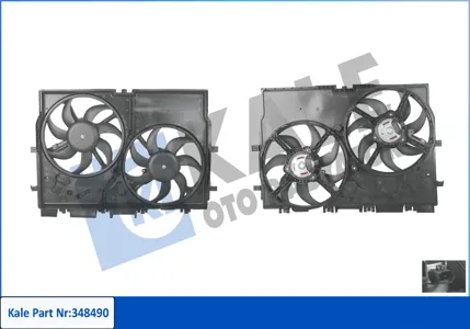 KALE 348490 Электровентилятор радиатора Fiat Ducato (06-)PSA Boxer (06-) Jumper (06-) (2 вент.) в сборе