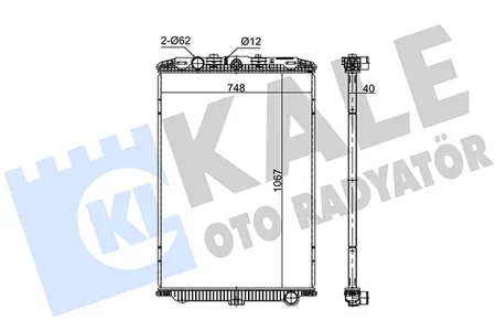 KALE 349450 Радиатор Daf XF105 (05-) охлаждения двигателя (без рамки) KALE