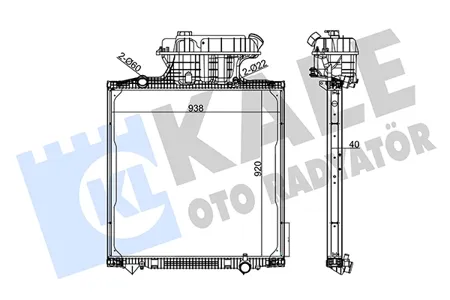 KALE 350250 Радиатор охлаждения MAN TGATGSTGX с рамкой