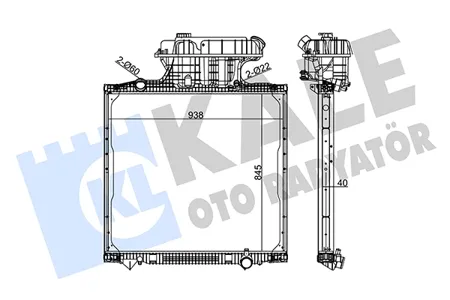 KALE 350270 Радиатор охлаждения MAN TGA (02-)TGS (07-)TGX (07-) паяный с рамкой 845 мм