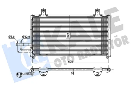 KALE 350625 Радиатор кондиционера Kia spectra (97-) (тип halla)