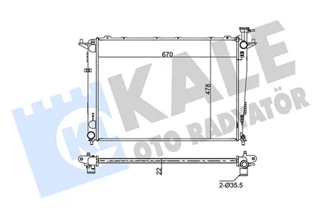 KALE 351260 Радиатор двигателя MT Kia Sorento 2.4 09-