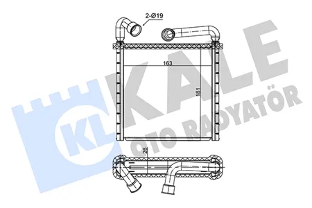 KALE 352180 Радиатор отопителя Skoda Octavia A7 (13-) VW Golf VII (12-) (тип Denso) паяный
