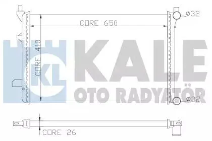 KALE 353300 Радиатор двигателя Skoda VW Octavia A5 Golf V 03- паяный