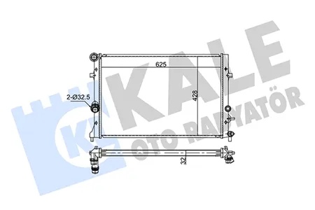 KALE 354245 Радиатор двигателя VW Golf VI 1.2I 16V 09- паяный