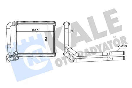 KALE 355080 Радиатор отопителя Hyundai Solaris (10-)  Kia Rio  (10-) паяный