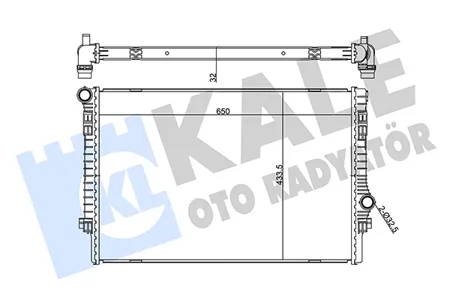 KALE 355515 Радиатор двигателя Audi A3, Seat Leon, Skoda Octavia , VW Golf 1.82.0TFSi 12>