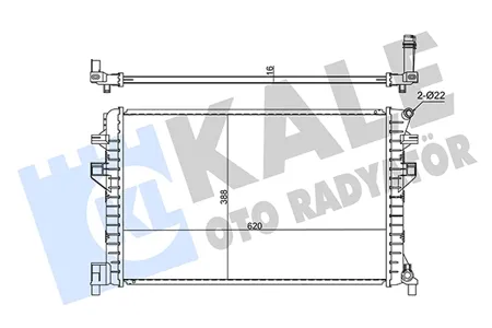 KALE 355615 Радиатор охлаждения Skoda Octavia A7 (13-) VW Golf VII (12-) паяный