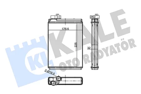 KALE 356135 Радиатор отопителя Audi A4 (07-)A5 (07-)Q5 (08-) паяный