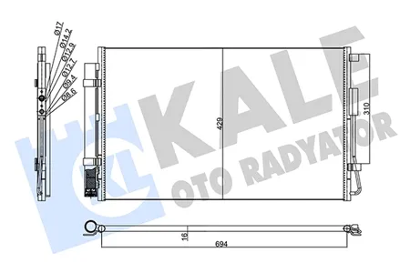 KALE 357780 Конденсер Hyundai Santa Fe 12- 2.4I3.3I