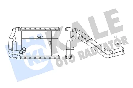 KALE 358665 Радиатор отопителя для а/м KIA CEED 09-
