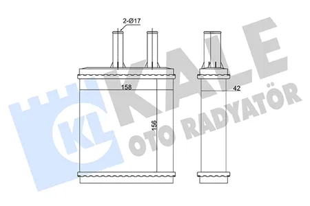KALE 360720 Радиатор отопителя Kia Sportage (93-) (тип Dowoon)