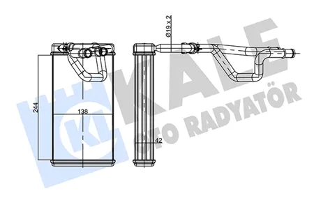 KALE 360725 Радиатор отопителя Nissan Pathfinder (04-) Navara (04-) паяный