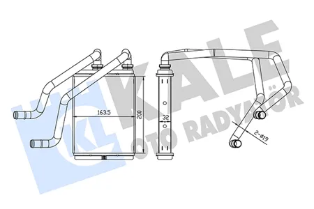 KALE 360730 Радиатор отопителя Nissan X-Trail T30 00- ПАЯНЫЙ (KALE)