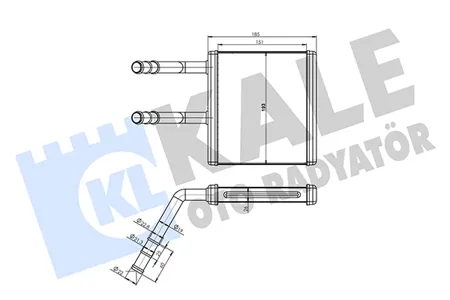 KALE 360865 Радиатор отопителя для а/м SsangYong Actyon (05-)/Kyron (05-) паяный