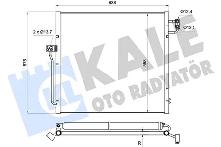 KALE 361345 Конденсер Mercedes ML (W166)GL (X166) 11- AT паяный