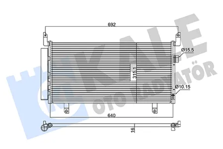 KALE 361365 Радиатор кондиционера Subaru Forester IV (12-) 2.0i2.5i MA паяный