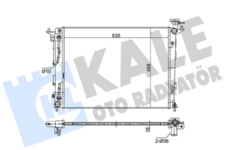 KALE 362185 Радиатор двигателя Kia Hyundai Sportage IIIIX35 10- 2.0I2.4I AT паяный