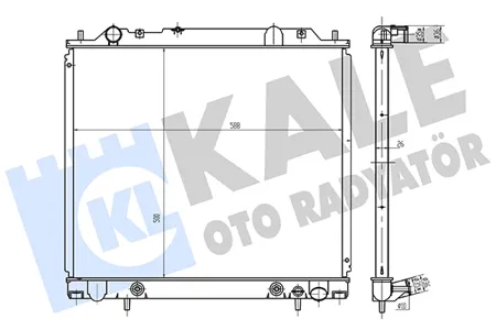 KALE 362270 Радиатор охлаждения Mitsubishi Delica (94-)Space Gear (94-)L400 (95-) паяный