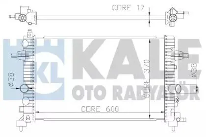 KALE 371200 Радиатор двигателя Opel Astra H Zafira B 04- 1.6I1.8I MT паяный