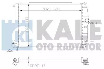 KALE 372200 Радиатор двигателя Chevrolet Aveo 05- 1.2I1.4I MT AC+ паяный