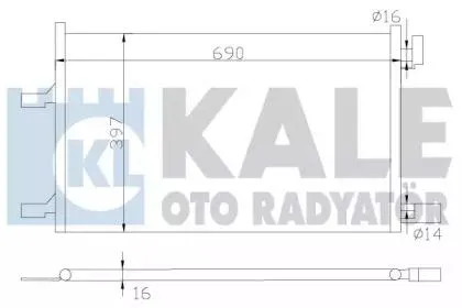 KALE 385300 Радиатор кондиционера Chevrolet Cruze (09-) Opel Astra J (10-) паяный