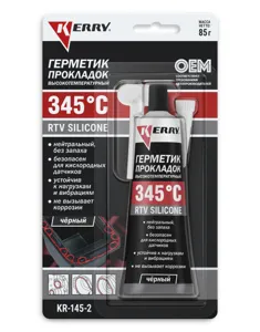 KERRY KR1452 герметик-прокладка черный высокотемпературный нейтральный, RTV SILICONE, 85г