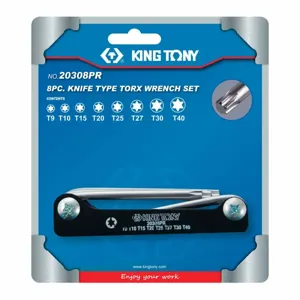KING TONY 20308PR Набор шестигранников ТОRХ-SECURITY CrV Т10-Т50