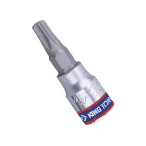 KING TONY 203727 насадка (бита) торцевая 1/4, Torx, T27, L=37 мм, с отверстием