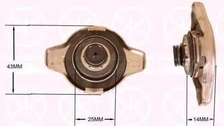 KLOKKERHOLM 2911309999 Крышка радиатора D/d=43/25mm h=14mm Honda Accord  Toyota Corolla