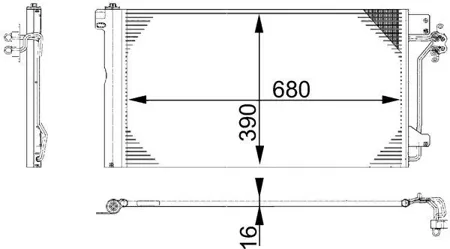 KNECHT/MAHLE AC672000S Конденсер VW TranSporter 2.03.21.9-2.5TD 03-