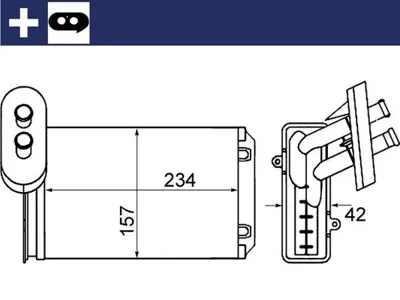 KNECHT/MAHLE AH19000S Радиатор отопителя Audi VW Skoda для авто. с кондиционером