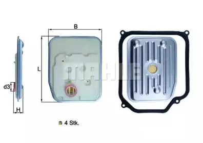 KNECHT/MAHLE HX147KIT1 Фильтр АКПП с прокладкой Audi 80A3A4A6, VW Golf Polo Passat T4 Sharan 88>