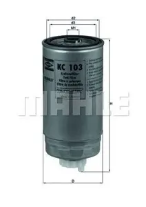 KNECHT/MAHLE KC103 Фильтр топливный Fiat Bravo MareaPuntoMultipla 1.9JTD 99>