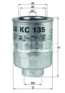 KNECHT/MAHLE KC135D Фильтр топливный Toyota Land Cruiser Hiace Hilux , Mazda B 2.5DTDD-4D-4.2TD 98>