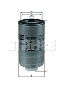 KNECHT/MAHLE KC195 Фильтр топливный Alfa Romeo 147156166, Fiat DobloStilo 1.9JTD2.4JTD 00>