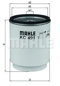 KNECHT/MAHLE KC491D Фильтр топливный (м) H128 D108 14 UNS-2B Volvo FHFM9101216 06> RVI
