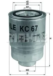 KNECHT/MAHLE KC67 Фильтр топливный Nissan 1.7D-4.2D Almera , Patrol , Primera , Terrano